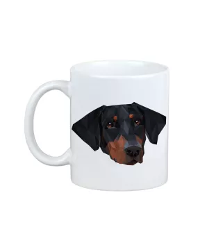 Dobermann - Becher mit einem Bild und dem Schriftzug geometrischer Hund Art-Dog