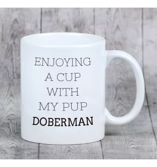 Dobermann - Becher mit einem Bild und dem Schriftzug geometrischer Hund Art-Dog