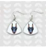 Dobermann, Dobermann Pinscher I - boucles d'oreilles avec une photo et un motif de chien géométrique Art-Dog