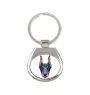 Dobermann, Doberman Pinscher, Dobie I - geometric keychain with a photo and the inscription Art-Dog