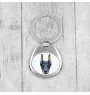 Dobermann, Doberman Pinscher, Dobie I - geometric keychain with a photo and the inscription Art-Dog