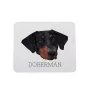 Dobermann, Dobermann Pinscher - tapis de souris géométrique avec photo et inscription Art-Dog