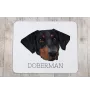 Dobermann, Dobermann Pinscher - tapis de souris géométrique avec photo et inscription Art-Dog