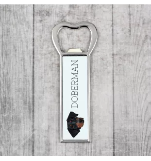 Dobermann, Dobermann Pinscher - ouvre-bouteille avec une image et une inscription pour la bière Art-Dog