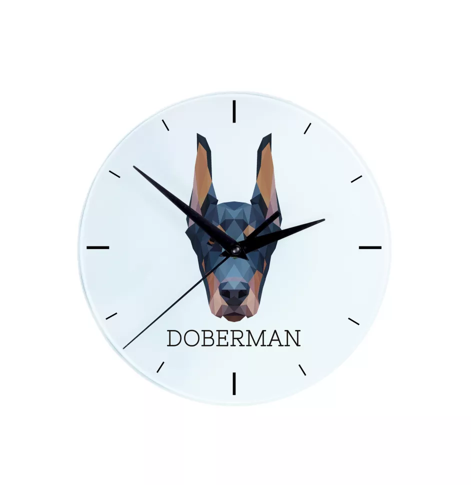 Doberman zegar geometryczny Art-Dog