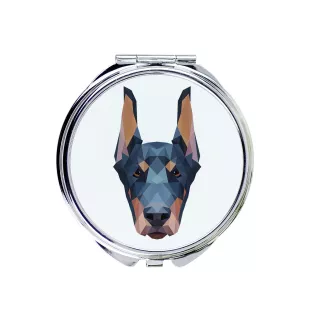 Dobermann, Doberman Pinscher, Dobie I - mirror with a geometric design and the brand name Art-Dog
