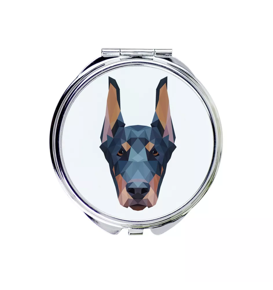 Dobermann, Doberman Pinscher, Dobie I - mirror with a geometric design and the brand name Art-Dog