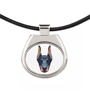 Dobermann, Dobermann Pinscher I - collier avec une photo et un motif géométrique de la marque Art-Dog