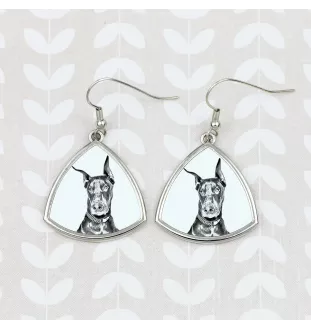Dobermann, Dobermann Pinscher I - boucles d'oreilles avec chien, boucles d'oreilles pendantes avec photo, bijoux personnalisés avec impression de la marque Art-Dog