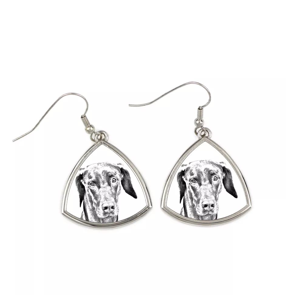 Dobermann, Dobermann Pinscher - boucles d'oreilles avec chien, boucles d'oreilles pendantes avec photo, bijoux personnalisés avec impression de la marque Art-Dog