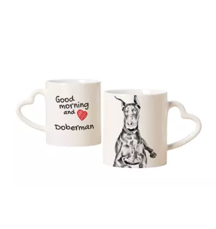Dobermann, Dobermann Pinscher I - tasse avec chien, une tasse adorable avec une anse en forme de cœur, un cadeau universel de la marque Art-Dog