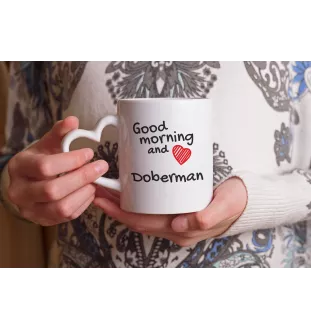 Dobermann, Doberman Pinscher, Dobie I - cup with a dog, adorable cup with a heart-shaped handle, universal gift from the Art-Dog brand