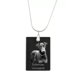 Dobermann, Doberman Pinscher, Dobie I - Crystal pendant with dog, silver necklace with photo, personalised pendant by Art-Dog brand