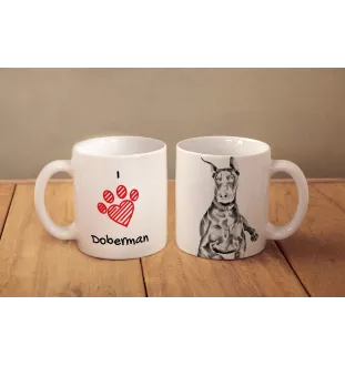 Dobermann, Dobermann Pinscher I - tasse avec chien, une tasse adorable avec une illustration, un cadeau avec votre photo de la marque Art-Dog