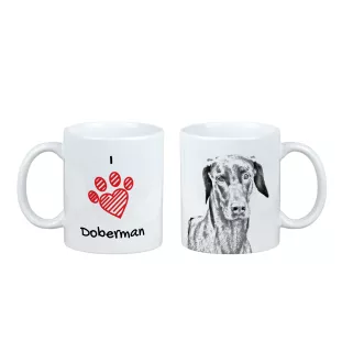 Dobermann, Doberman Pinscher, Dobie - cup with a dog, cute cup with graphics, a gift with your photo from the Art-Dog brand