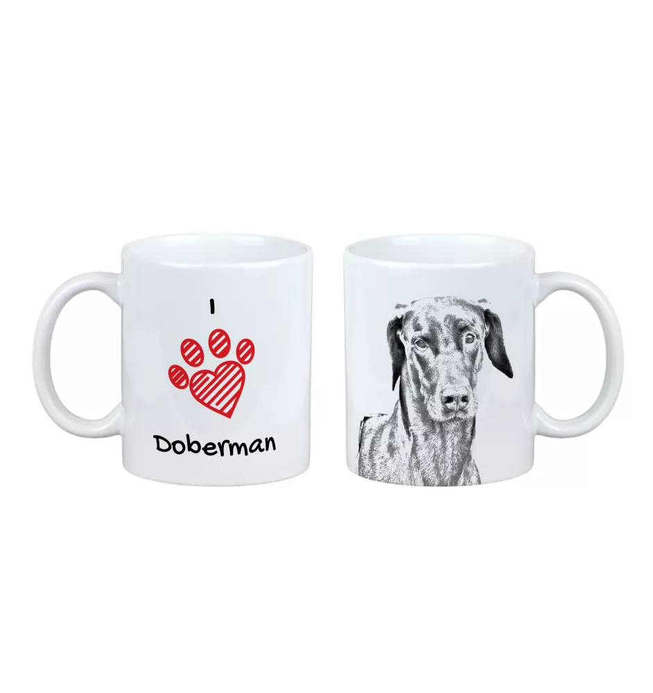 Dobermann, Doberman Pinscher, Dobie - cup with a dog, cute cup with graphics, a gift with your photo from the Art-Dog brand
