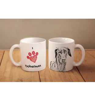Dobermann, Dobermann Pinscher - tasse avec chien, une tasse adorable avec une illustration, un cadeau avec votre photo de la marque Art-Dog