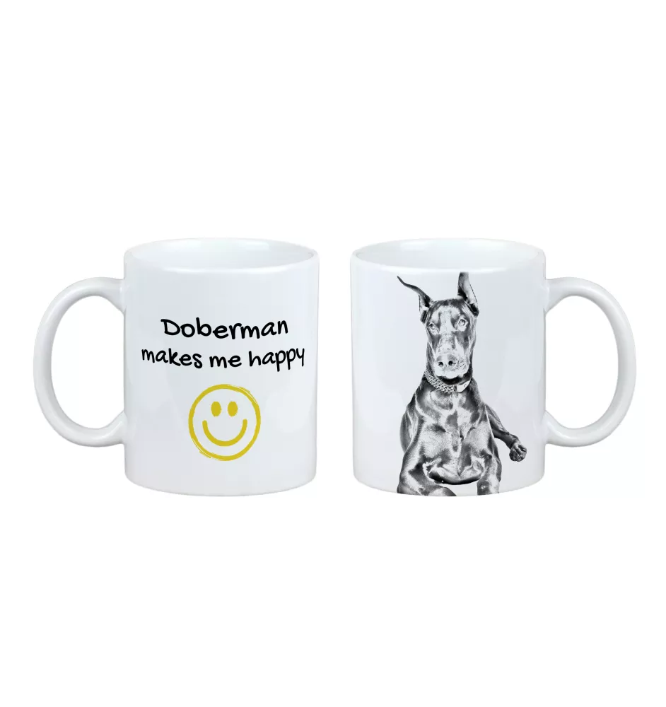 Dobermann, Dobermann Pinscher I - tasse avec chien, une tasse joyeuse pour les amoureux des chiens, un cadeau personnalisé de la marque Art-Dog