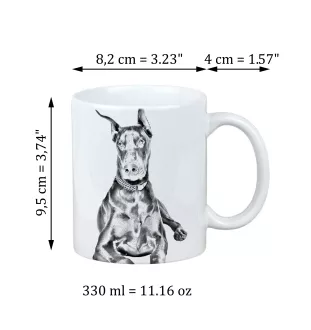 Dobermann I - Tasse mit Hund, fröhliche Tasse für Hundeliebhaber, personalisiertes Geschenk der Marke Art-Dog