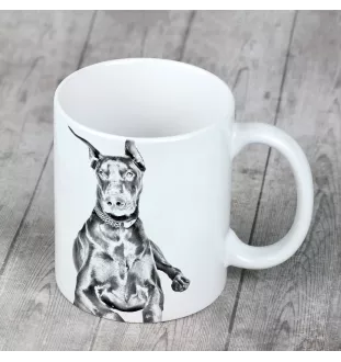 Doberman kubek z psem Makes me happy Art-Dog