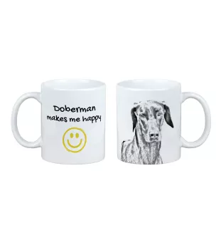 Dobermann, Dobermann Pinscher - tasse avec chien, une tasse joyeuse pour les amoureux des chiens, un cadeau personnalisé de la marque Art-Dog