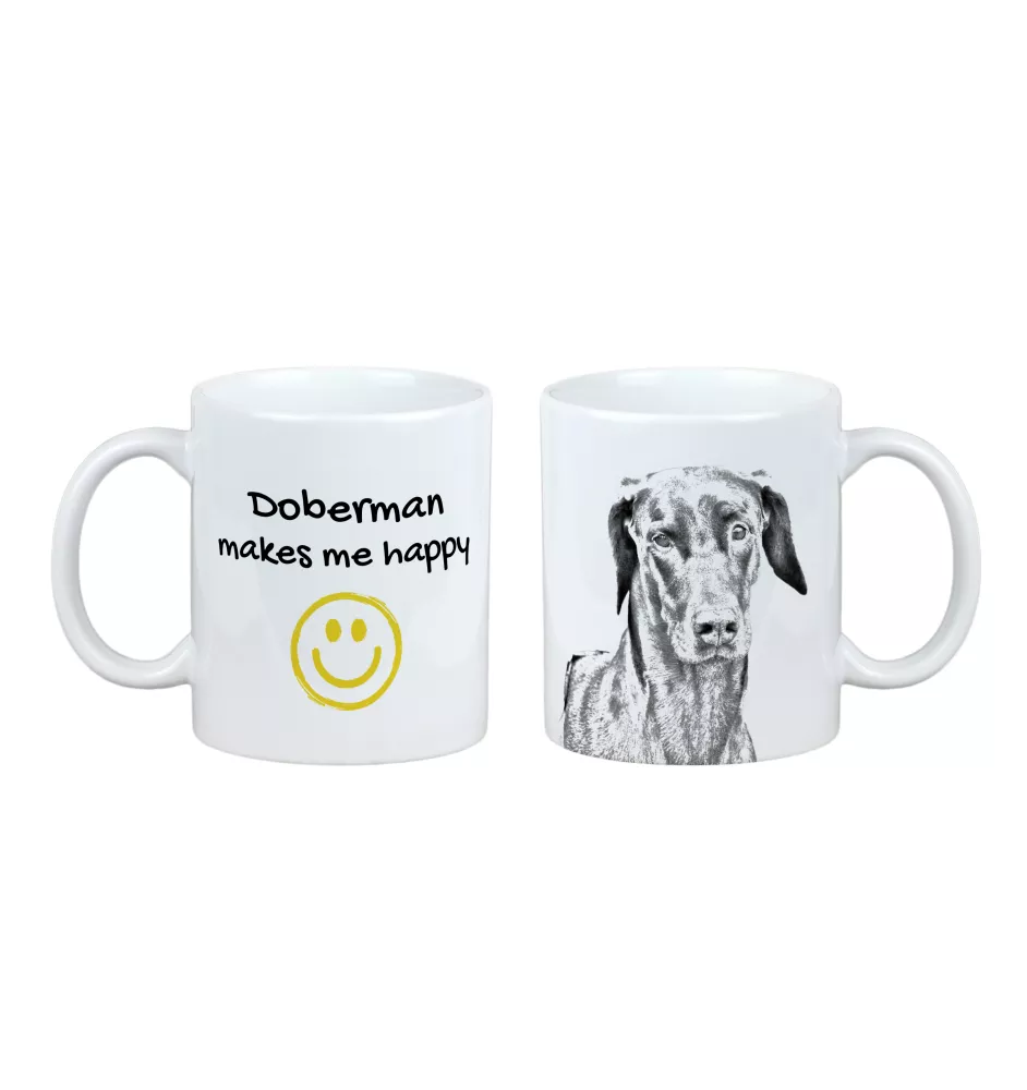 Dobermann - Tasse mit Hund, fröhliche Tasse für Hundeliebhaber, personalisiertes Geschenk der Marke Art-Dog