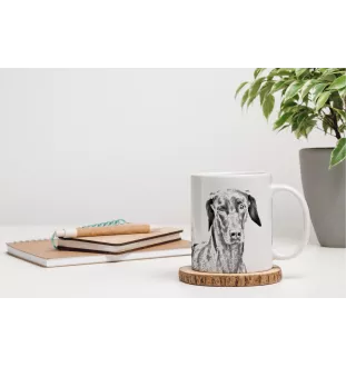 Dobermann - Tasse mit Hund, fröhliche Tasse für Hundeliebhaber, personalisiertes Geschenk der Marke Art-Dog