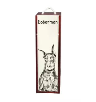 Dobermann I - Weinbox mit Hund, Alkoholbox mit Grafik, personalisierte Geschenkbox der Marke Art-Dog