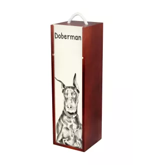 Dobermann I - Weinbox mit Hund, Alkoholbox mit Grafik, personalisierte Geschenkbox der Marke Art-Dog