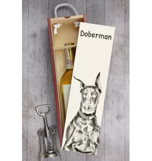 Dobermann I - Weinbox mit Hund, Alkoholbox mit Grafik, personalisierte Geschenkbox der Marke Art-Dog