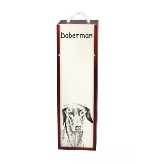 Dobermann - Weinbox mit Hund, Alkoholbox mit Grafik, personalisierte Geschenkbox der Marke Art-Dog