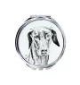 Dobermann - Taschenspiegel mit Hund, personalisierter Taschenspiegel, kompakter Spiegel mit Art-Dog-Logo