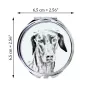 Dobermann - Taschenspiegel mit Hund, personalisierter Taschenspiegel, kompakter Spiegel mit Art-Dog-Logo