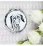 Dobermann - Taschenspiegel mit Hund, personalisierter Taschenspiegel, kompakter Spiegel mit Art-Dog-Logo