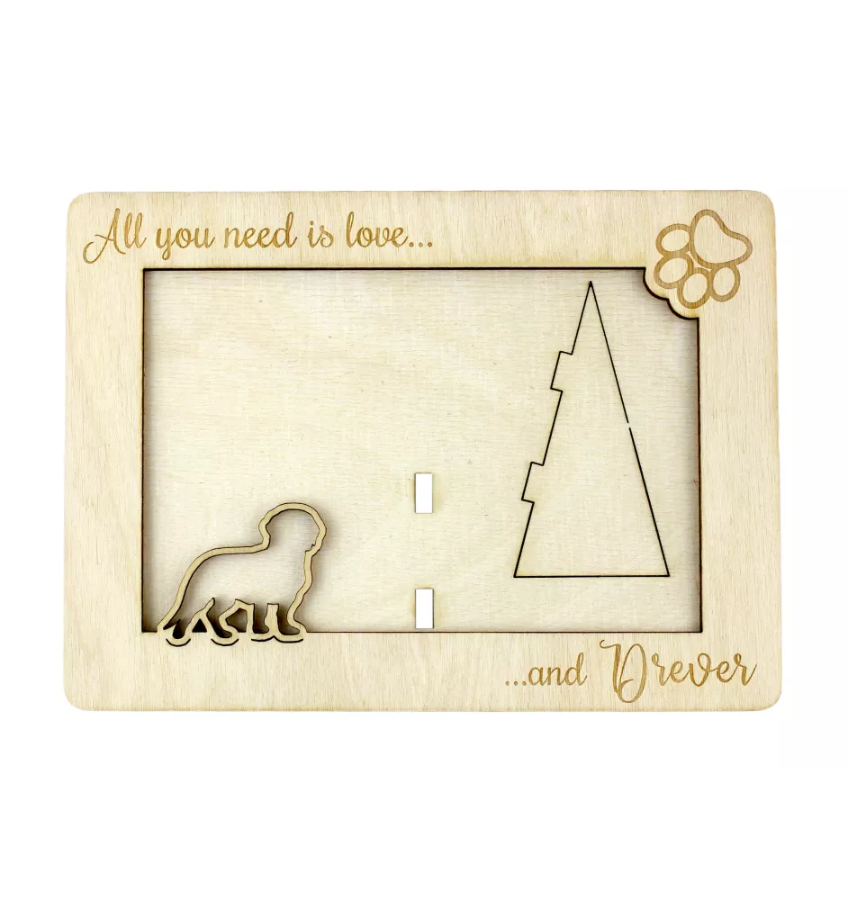 Drever, Swedish Dachsbracke, Bracke - Photo frame, engraved wooden frame, a lovely gadget for the dog lover by Art-Dog