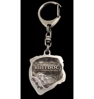 Bulldog, English Bulldog, British Bulldog II - Silver-plated key ring with dog, handbag decoration, backpack pendant by Art-Dog brand