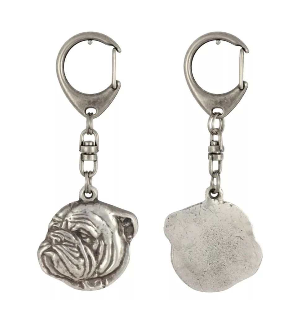Bulldog, Bulldog anglais III - Porte-clés argenté avec chien, décoration de sac à main, pendentif de sac à dos par la marque Art-Dog