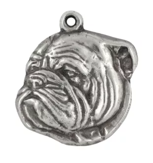 Bulldog, Englische Bulldogge III - Versilberter Schlüsselanhänger mit Hund, Handtaschen-Dekoration, Rucksack-Anhänger der Marke Art-Dog