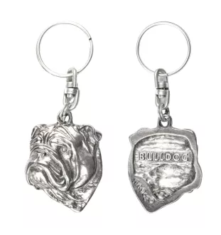 Bulldog, Englische Bulldogge I - Versilberte Hund Anhänger, Handtasche Dekoration, Rucksack-Anhänger von Art-Dog Marke