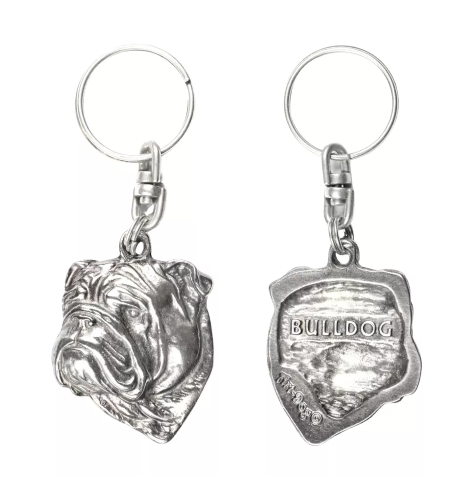 Bulldog, Englische Bulldogge I - Versilberte Hund Anhänger, Handtasche Dekoration, Rucksack-Anhänger von Art-Dog Marke