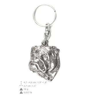 Bulldog, Englische Bulldogge I - Versilberte Hund Anhänger, Handtasche Dekoration, Rucksack-Anhänger von Art-Dog Marke