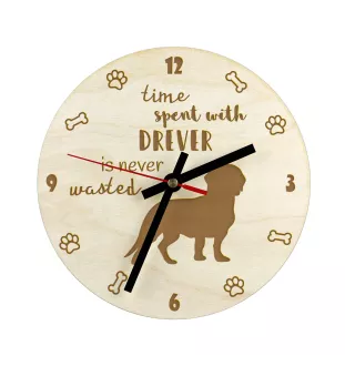 Drever, Swedish Dachsbracke, Bracke - clock with dog, wooden clock with engraving, personalised clock by Art-Dog