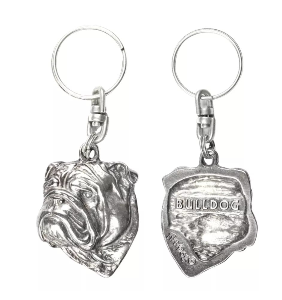 Bulldog, Bulldog anglais II - Pendentif chien argenté, décoration de sac à main, pendentif sac à dos par la marque Art-Dog