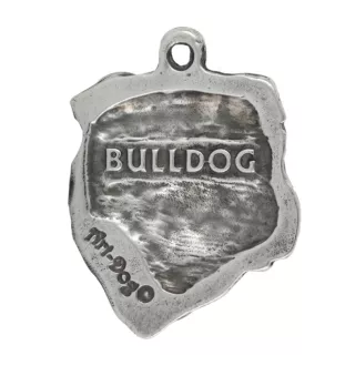 Bulldog, Englische Bulldogge II - Versilberte Hund Anhänger, Handtasche Dekoration, Rucksack-Anhänger von Art-Dog Marke