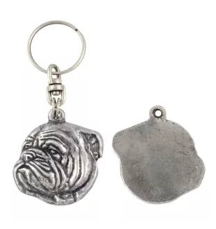 Bulldog, Englische Bulldogge III - Versilberte Hund Anhänger, Handtasche Dekoration, Rucksack-Anhänger von Art-Dog Marke