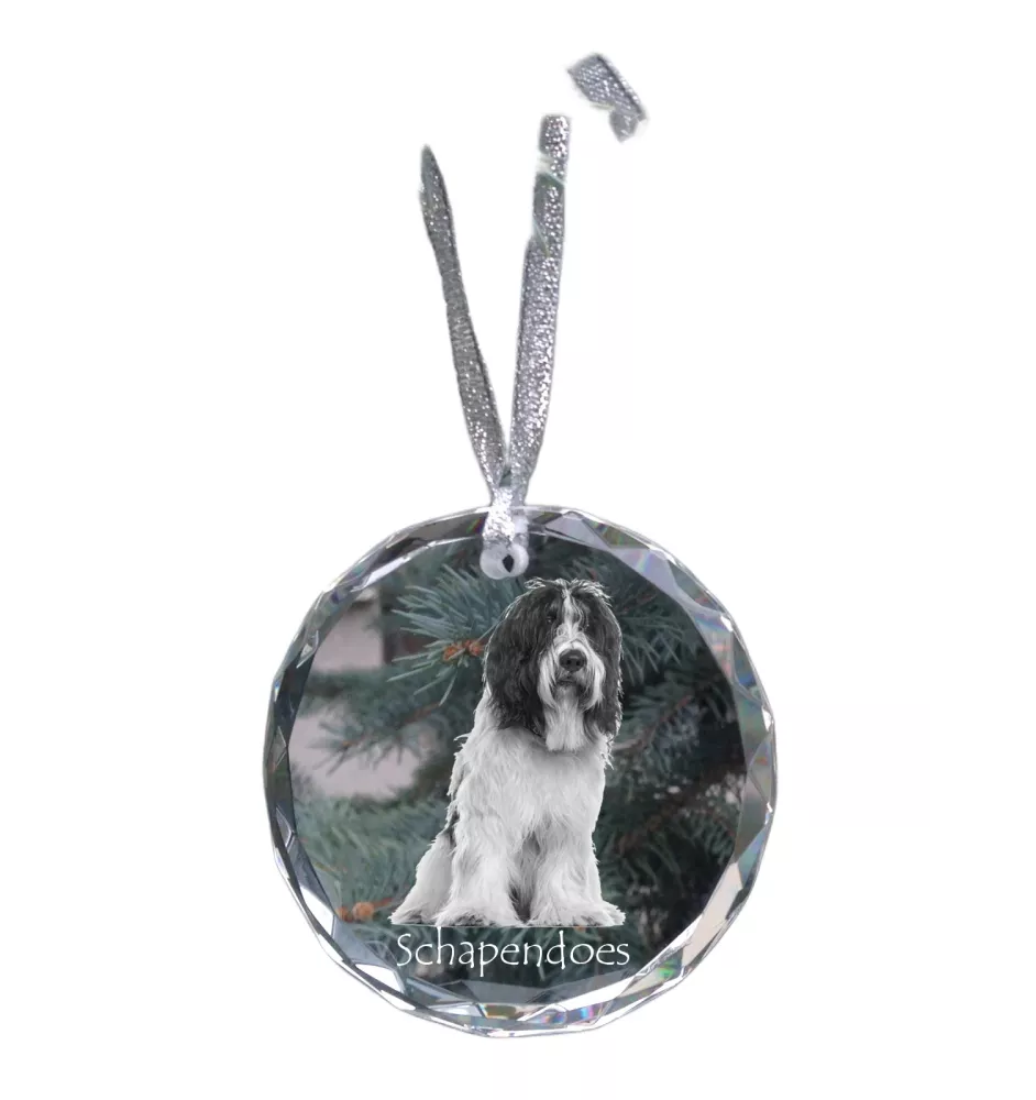 Schapendoes, Schapendoes néerlandais - boule de Noël en cristal avec une photo, photo de chien dans le cristal, décoration personnalisée pour sapin de Noël de la marque Art-Dog