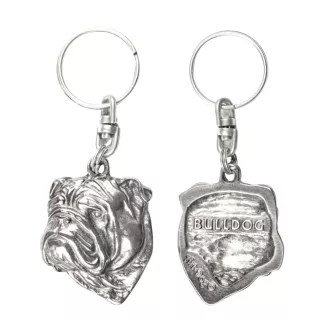 Bulldog, Englische Bulldogge II - Versilberter Anhänger mit einem Hund in einer dekorativen Box, Handtaschenschmuck, Rucksackanhänger der Marke Art-Dog