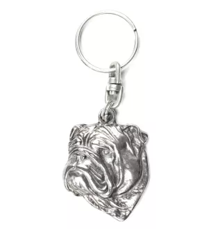 Bulldog, English Bulldog, British Bulldog II - Silver-plated pendant with a dog in a decorative box, handbag decoration, backpack pendant by Art-Dog brand
