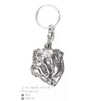 Bulldog, Englische Bulldogge II - Versilberter Anhänger mit einem Hund in einer dekorativen Box, Handtaschenschmuck, Rucksackanhänger der Marke Art-Dog
