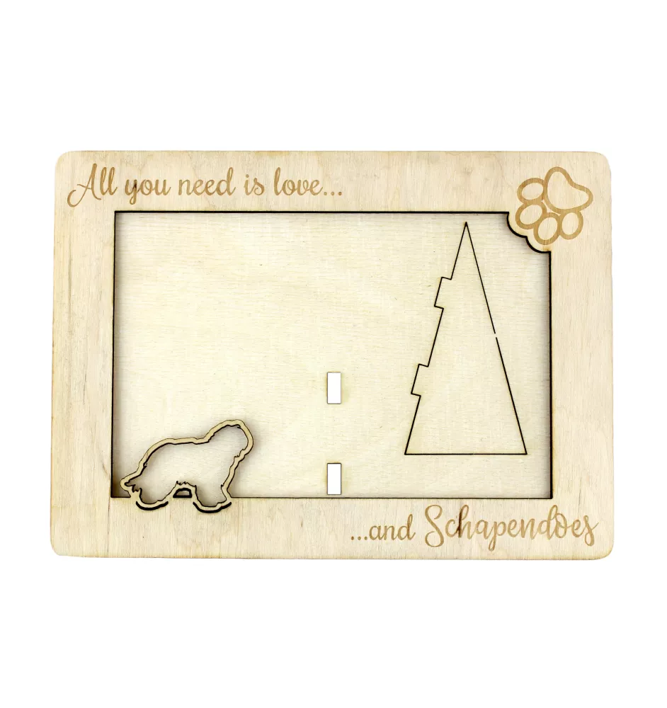 Schapendoes, Schapendoes néerlandais - Cadre photo, cadre en bois gravé, un joli gadget pour l'amoureux des chiens par Art-Dog